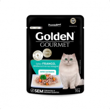 Golden Gourmet Sache Gatos Castrados Frango, Abóbora e Arroz Integral 70g